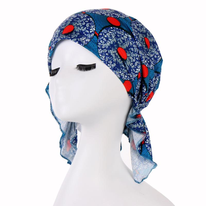 帽子 メンズ レディース ムスリム プリント柄 3本尻尾 アーチ形 アフリカン ヘッドスカーフ ポリエステ..