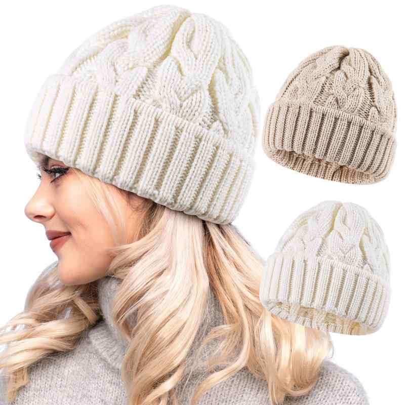 ニット帽 メンズ レディース 秋冬 保暖 防風 アクリル 単色 ツイスト編み 丸頂 無檐 黒 グレー カーキ ..