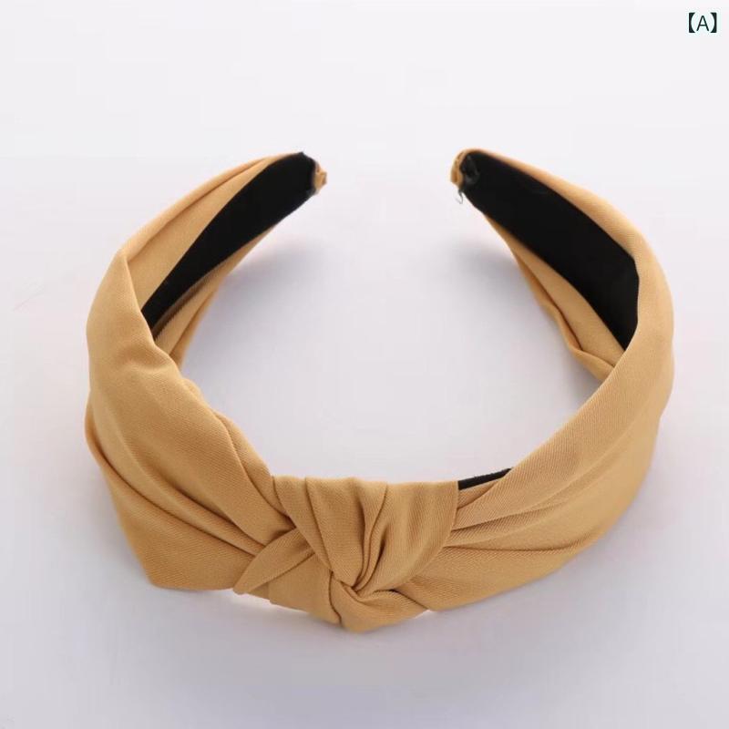 ヘアバンド レディース クロス結び バタフライボウ 布製 シンプル かわいい 多用途 ワイドエッジ ヘア..