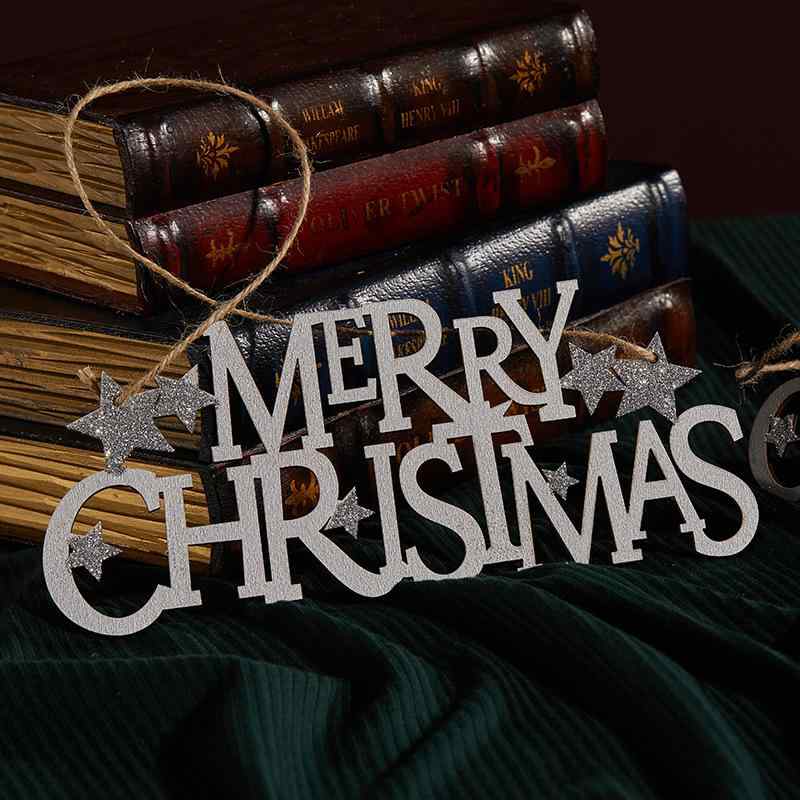 クリスマス飾り 木製 メリークリスマス レターサイン 18cm 21cm ナチュラル シルバー おしゃれ インテリア ディスプレイ パーティーデコレーション