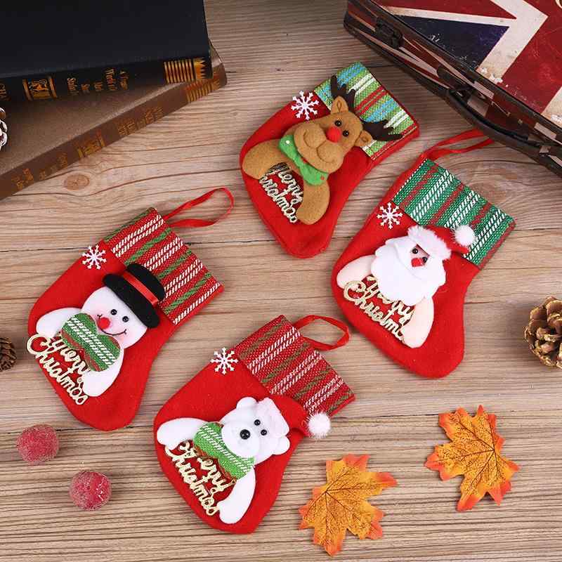 クリスマスストッキング 子供 サンタ キャラクター かわいい アルファベット クリスマスツリー オーナメント デコレーション プレゼント袋 ギフトバッグ お菓子入れ