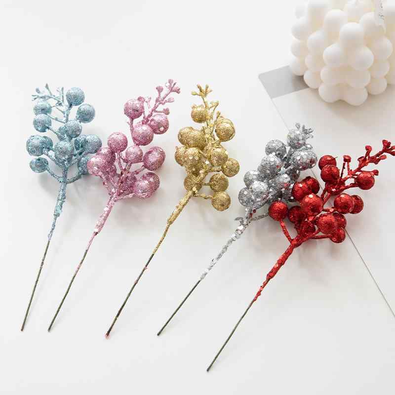 クリスマス飾り キラキラ グリッター 人工フルーツ 枝 ガーランド クリスマスツリー 飾り付け デコレーション オーナメント 華やか 店舗装飾 イベント ディスプレイ インテリア