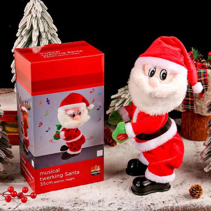クリスマスおもちゃ 子供向け 電動サンタクロース お尻振りダンス 音楽付き クリエイティブ 新奇 ユニ..