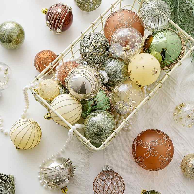 クリスマスデコレーション 彩色クリスマスボール オーナメント クリスマスツリー リース ミニオーナメント 華やか おしゃれ かわいい パーティー イベント 飾り