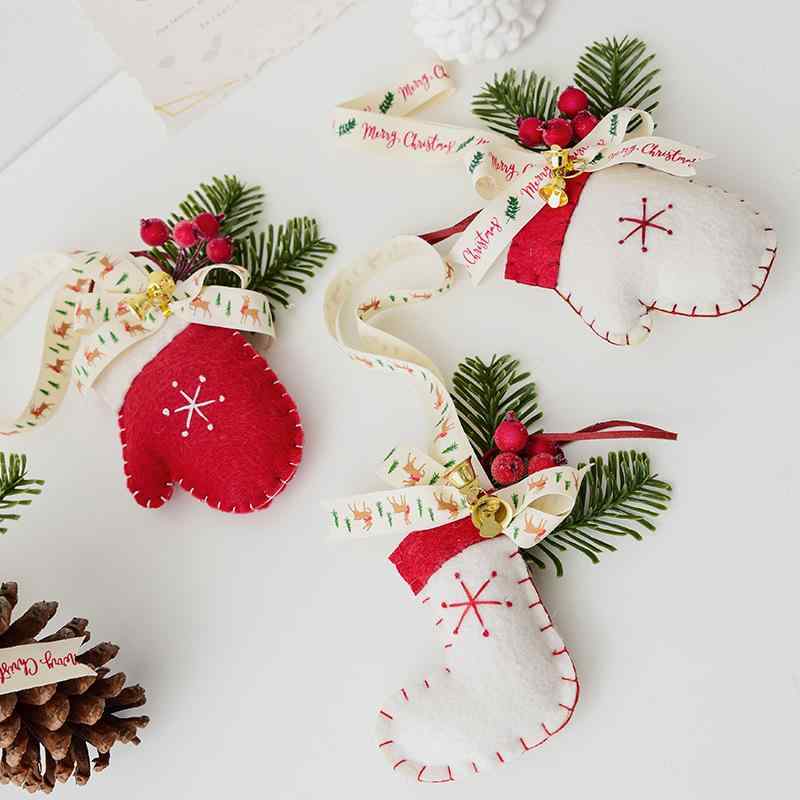 クリスマスオーナメント クリスマスツリー飾り フェルト 松ぼっくり 手袋 クリスマスソックス 靴下 デコレーション おしゃれ かわいい 冬 パーティー イベント 装飾