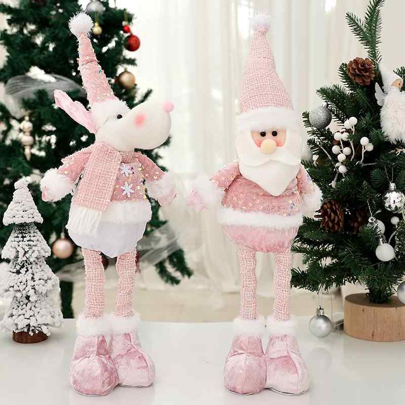 クリスマス ぬいぐるみ 置物 子供用 ピンク スパンコール キラキラ 人形 キャラクター かわいい パーティー デコレーション イベント オーナメント マスコット