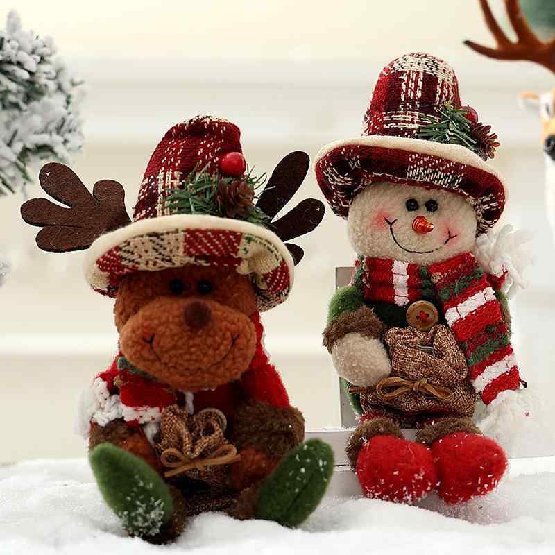 クリスマス飾り 雪だるま サンタクロース かわいい キャラクター ぬいぐるみ マスコット ミニオーナメント 吊り下げ 卓上オブジェ パーティー デコレーション グッズ