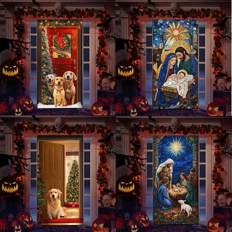 タペストリー クリスマス 新年 ドア飾り 背景布 パーティー デコレーション 壁掛け 赤 華やか おしゃれ イベント装飾 おうち時間