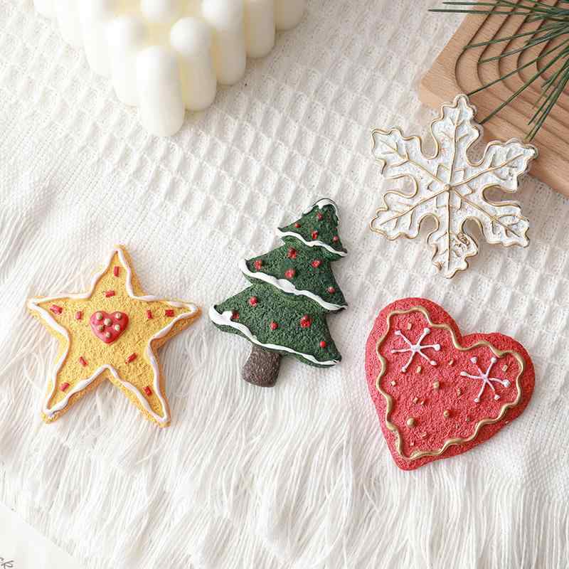 クリスマス 樹脂 マグネット 雪の結晶 クリスマスツリー 星型 ハート型 冬 装飾 アクセサリー 冷蔵庫用 ギフト ハンギング ペンダント