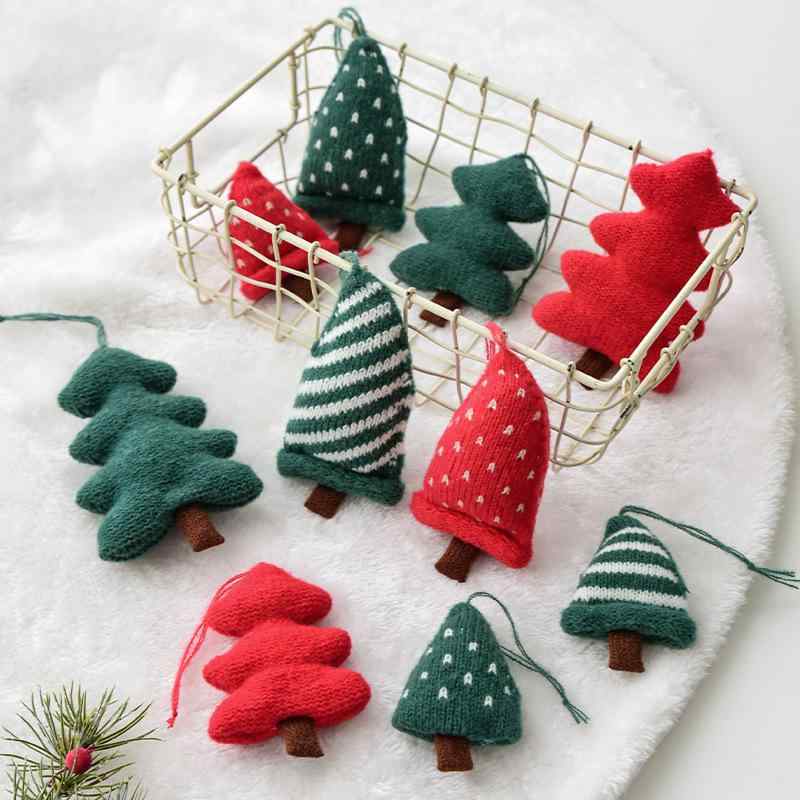クリスマス飾り 毛糸 ニット 手編み ミニクリスマスツリー 卓上 オーナメント 吊り下げ かわいい 撮影..