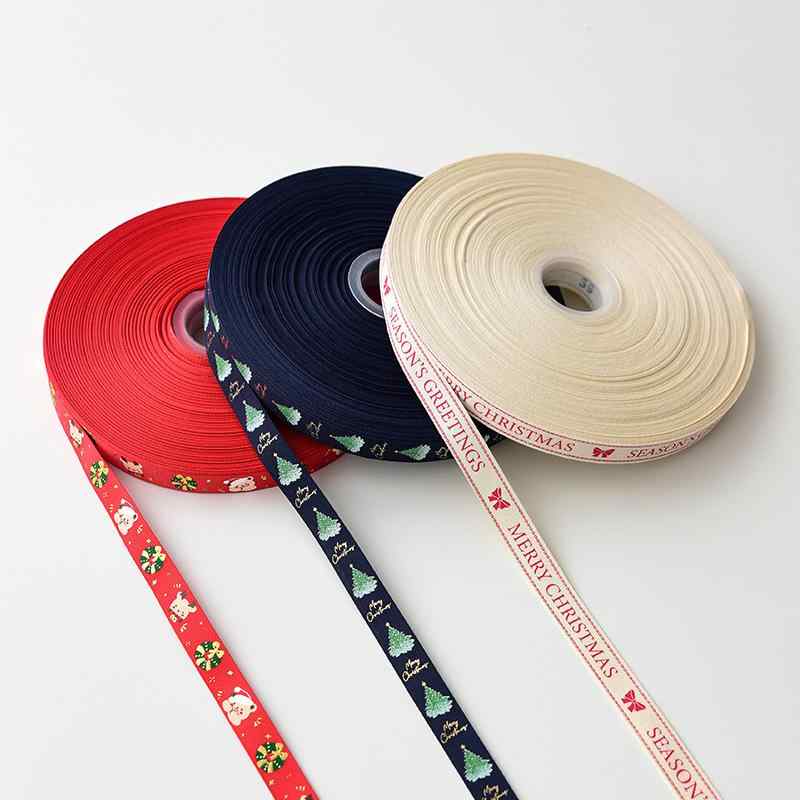 リボン クリスマス 2M アルファベット サテンリボン クリスマスツリーデコレーション DIY 蝶結び ギフトボックス装飾 手芸 ラッピング パーティー 飾り付け おしゃれ