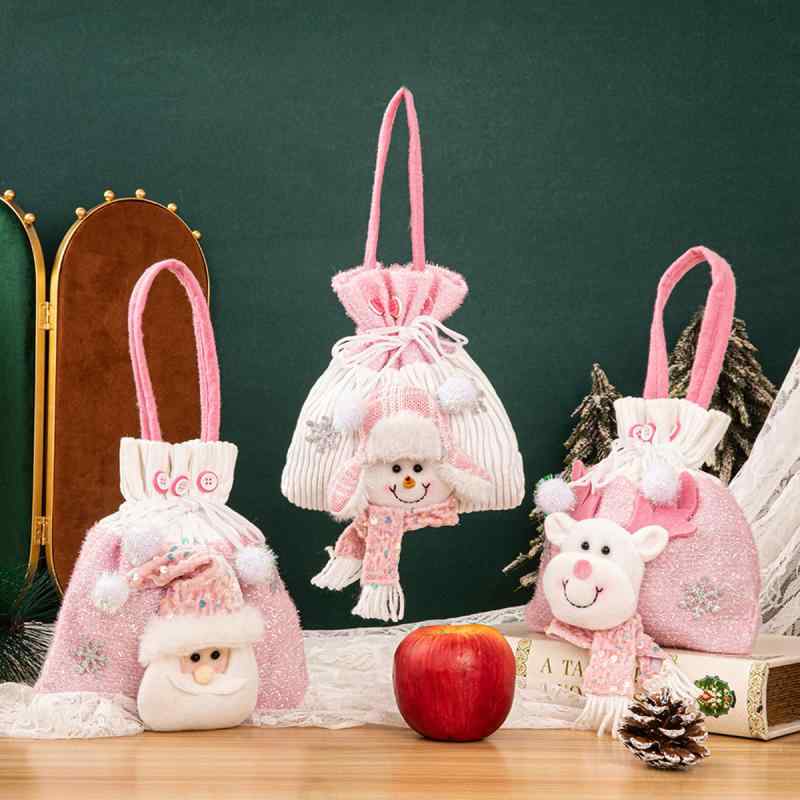 ギフトバッグ キッズ 子供用 男の子 女の子 クリスマス プレゼント袋 ピンク ふわふわ モコモコ おしゃれ かわいい ソフト 手提げバッグ お菓子入れ ホリデー イベント パーティー 幼稚園 保育園
