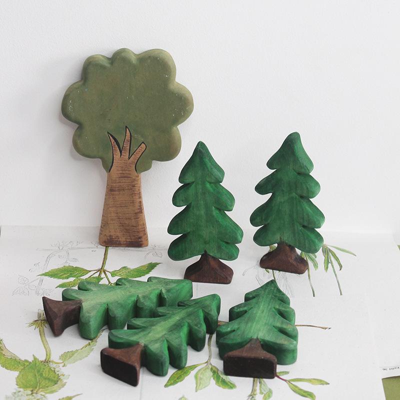クリスマス飾り 置物 オーナメント 卓上 デスク オフィス 飾り棚 ショーウィンドウ ディスプレイ 木製 ミニツリー コンパクト 装飾 オブジェ(3)