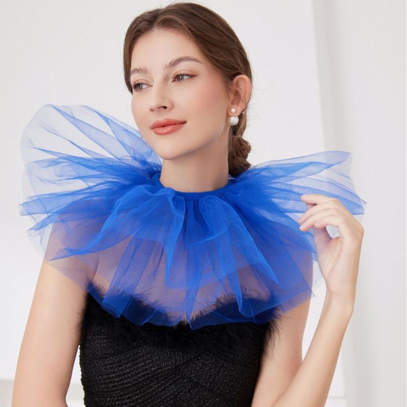 付け襟 キッズ 男の子 女の子 ふわふわ ボリューム感 メッシュ チュール カラフル クリスマス イースタ..