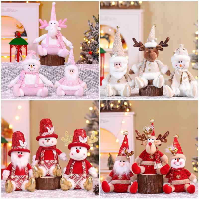 ぬいぐるみ クリスマス 顔なし老人 雪だるま 足長 座り姿 卓上 置物 人形 デコレーション 飾り インテリア かわいい おしゃれ 北欧 雑貨