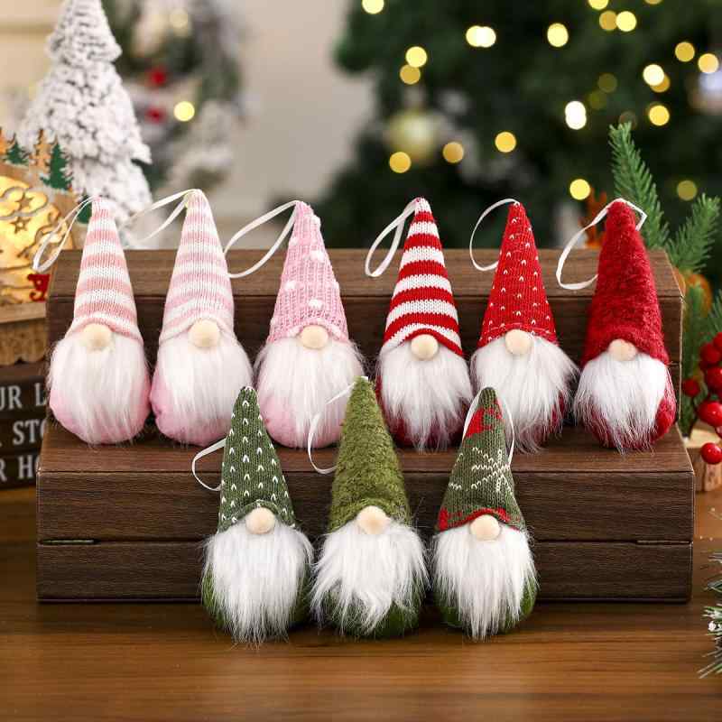 クリスマスツリー オーナメント ニット製 ミニ ノーム人形 顔なし老人 ドール 吊り下げ 飾り付け インテリア デコレーション かわいい おしゃれ 赤 レッド 新商品 ギフト 雑貨 冬 ホリデーシーズン
