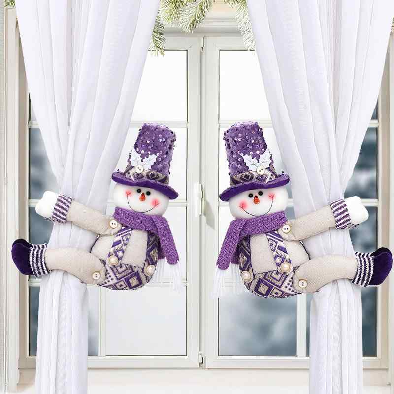 クリスマスオーナメント カーテンタッセル サンタクロース 雪だるま ぬいぐるみ 人形 吊り下げ ディス..