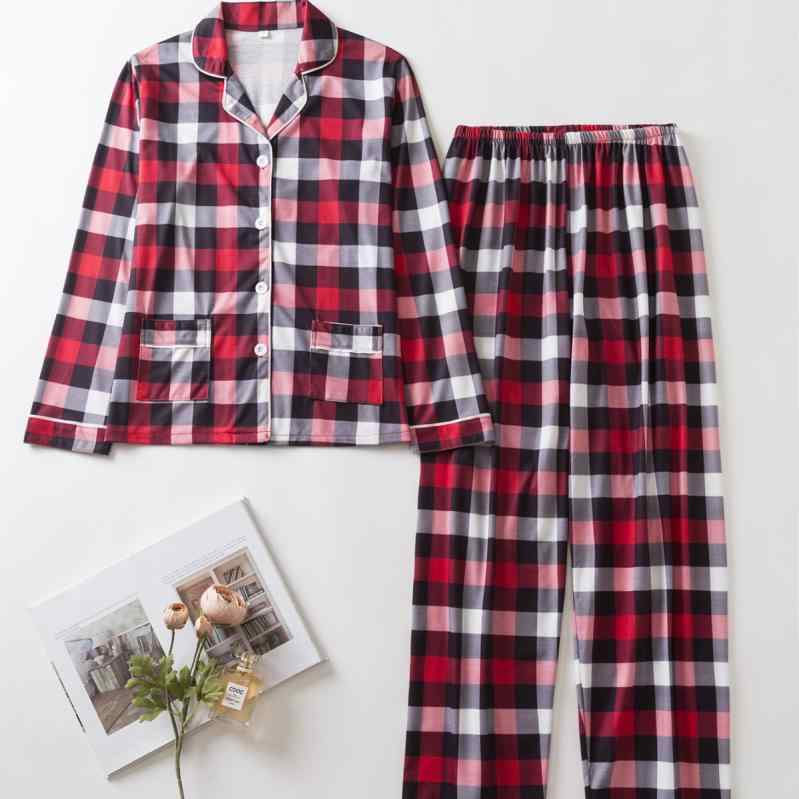パジャマ メンズ レディース 春秋 長袖 ルームウェア ホームウェア 部屋着 ゆったり 大きいサイズ ビッグシルエット チェック柄 格子柄 長ズボン ロングパン...