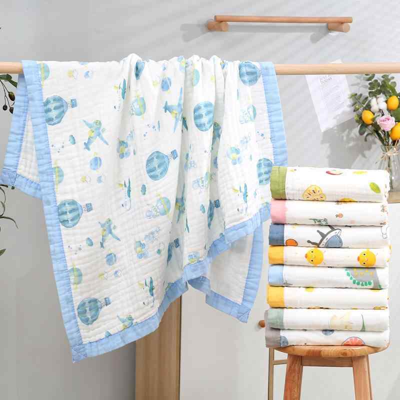ベビー 包巾 男の子 女の子 ガーゼ 綿 タオルケット バスタオル 掛け布団 カートゥーン柄 イエロー グ..