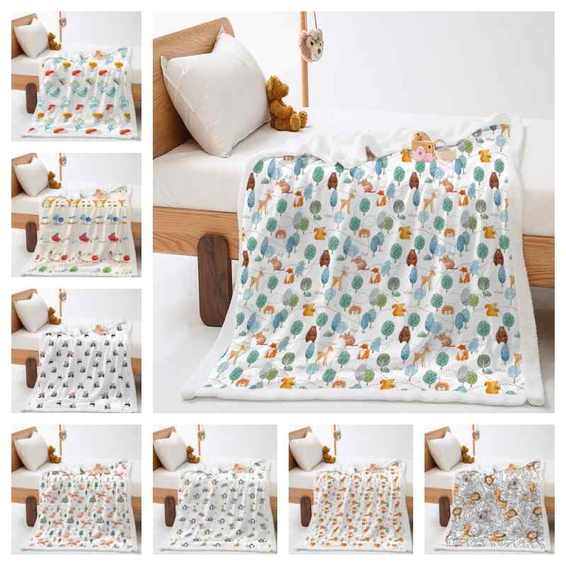 Bedding - 毛布 キッズ 男の子 女の子 かわいい 動物柄 きのこ ペンギン マイクロファイバー フランネル ベルベット 柔らかい 軽量 暖か シンプル モダン 室内用