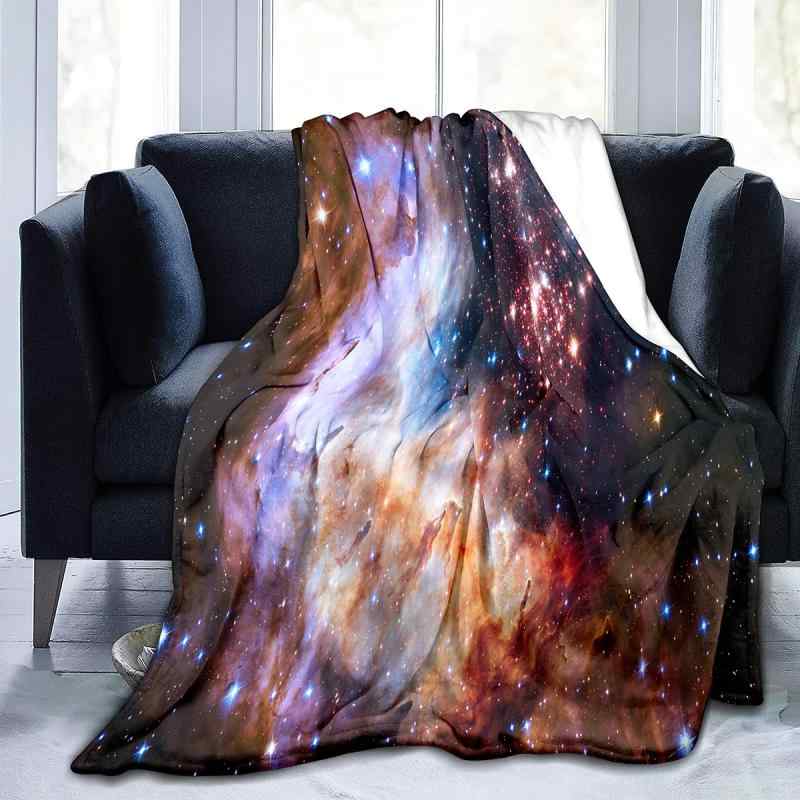 毛布 星空柄 フランネル 軽量 快適 ベッド ソファ用 掛け布団 ポリエステル繊維 モダン シンプル 室内..