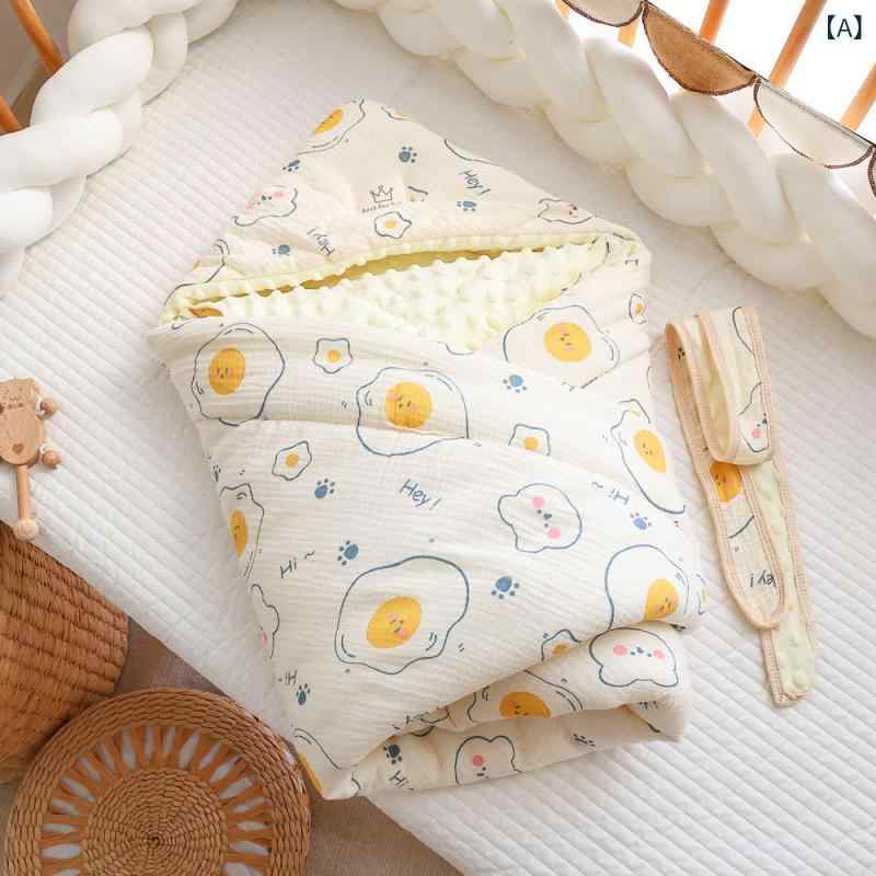 ベビー抱き毛布 男の子 女の子 純綿 ガーゼ ウサギ柄 動物柄 ?通柄 秋冬用 洗濯機可 蹴飛ばし防止 Aクラス 新生児用 軽量 柔らかい ピンク ブラウン グレー