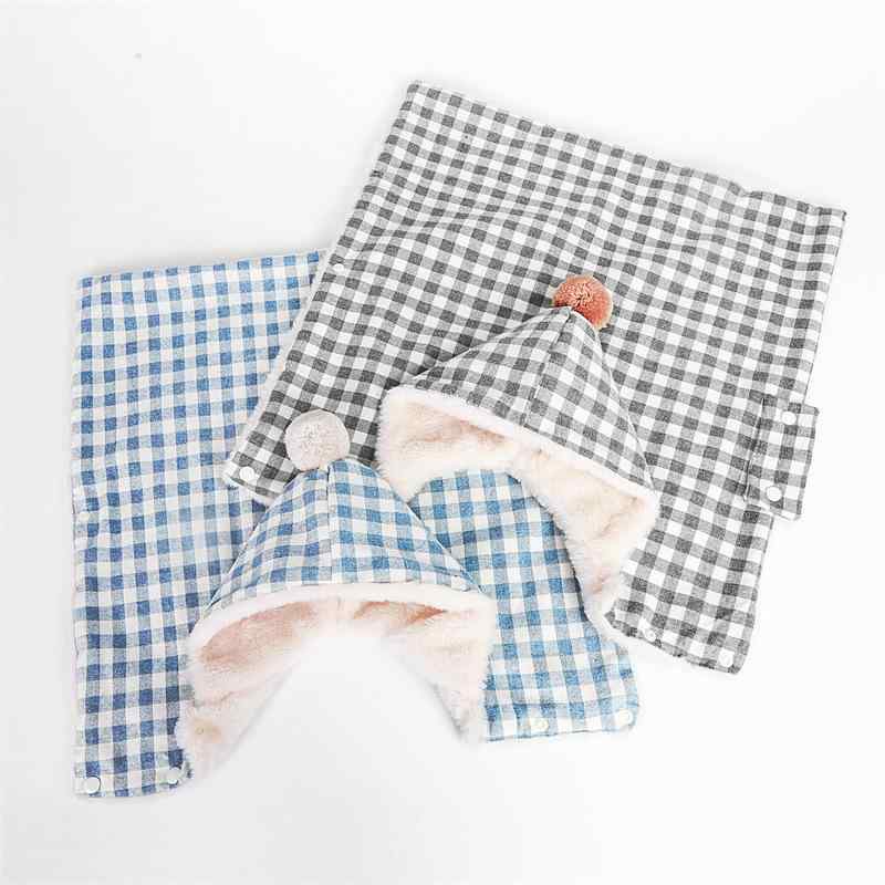 秋冬 女の子犬用 ポンチョ寝袋 ブランケットカバー ペット服 提花生地 グレー ブルー 小型犬対応 暖か..