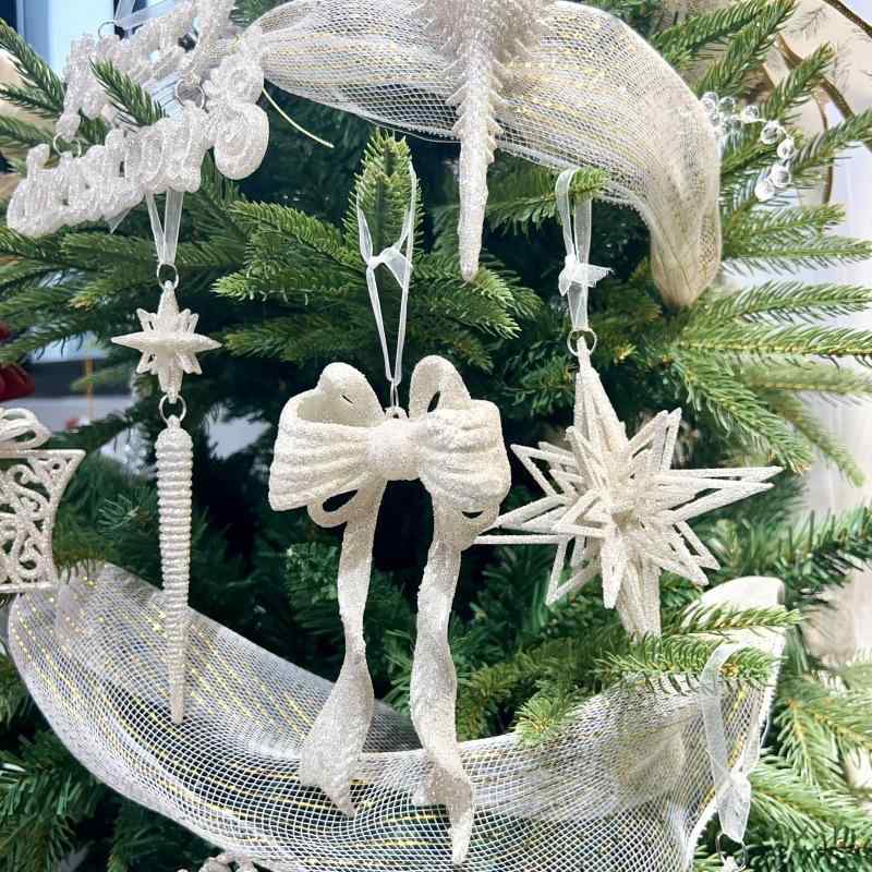 クリスマス 飾り 掛具 シルバー 北欧風 ツリー インテリア ディスプレイ シーン レイアウト プラスチック 素材 雰囲気 アクセサリー