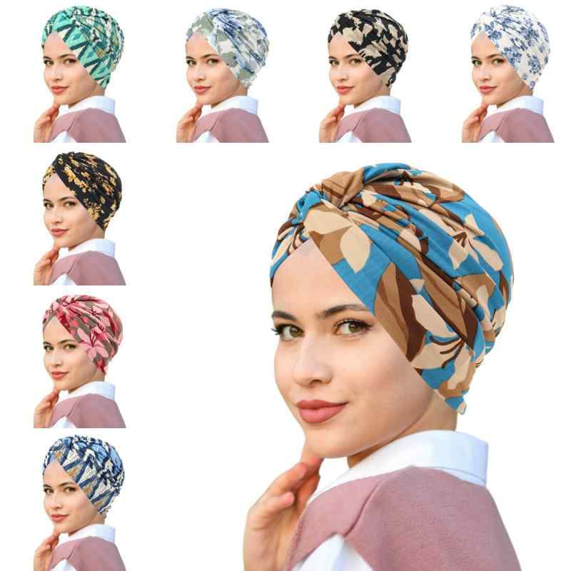 ヘッドスカーフ レディース プリント柄 花柄 豹柄 格子柄 ポリエステル 布製 頭巾 丸型 無檐 ブルー ブ..