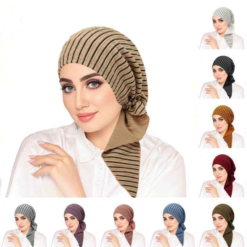 帽子 ヘッドスカーフ 航空帽 ヘッドラップ 伸縮性 黒 ストライプ 弧形 テール ポリエステル 軽量 快適 ..