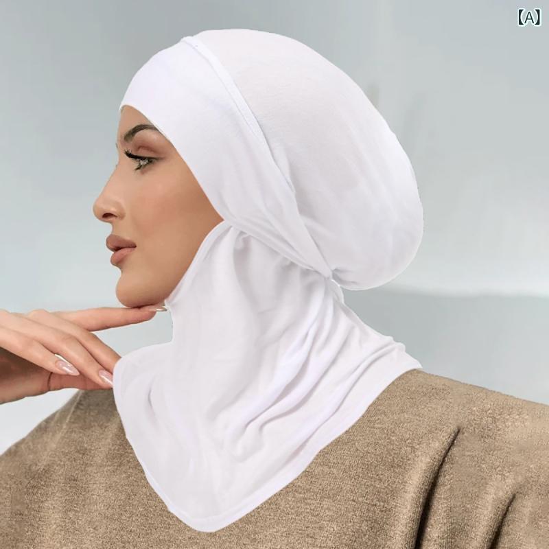 帽子 レディース 頭巾 かぶり 後ろ紐付き 無地 柔軟 ポリエステル オールシーズン 白 黒 グレー