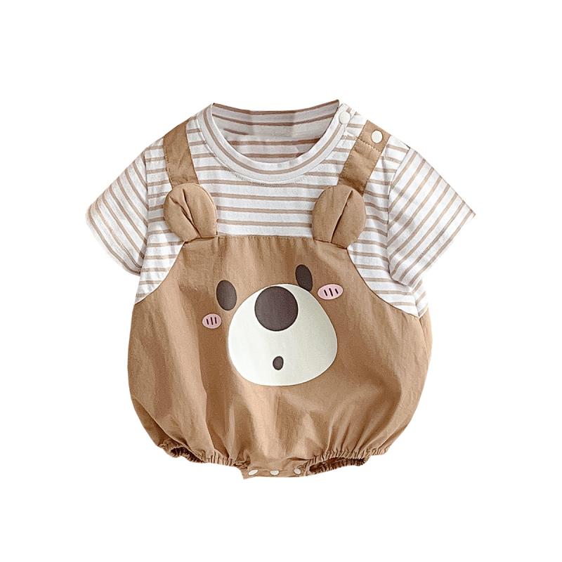 ・カテゴリ: ロンパース・対象年齢: 新生児(0～1歳)・対象性別: 男児・袖丈: 短袖・厚み: 薄手・主な素材: 綿95%・閉合方式: 暗扣・スタイル: 韓国・款式: 三角クローリング・カラー展開: カーキ・サイズ展開: 66、73、80、90