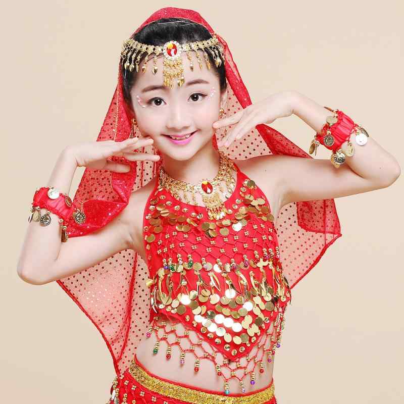 子供 民族ダンス アクセサリー セット ネックレス イヤリング ヘッドドレス ヴェール ヘッドスカーフ ..