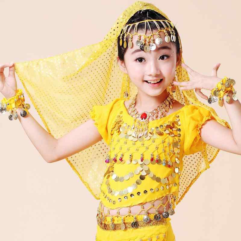 子供 ダンス アクセサリー インド舞 ベリーダンス 演出 セット イヤリング ブレスレット ネックレス ヘ..