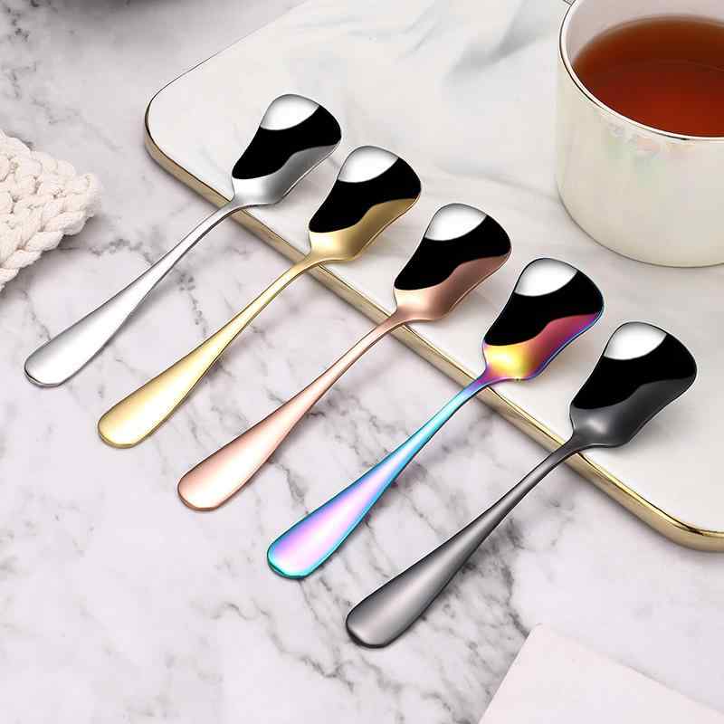 スプーン ステンレス ミニ かわいい コーヒー デザート プリン ケーキ 調味 家庭用 携帯 シルバー ゴー..