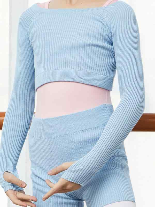 女の子 ダンス ニット セーター タイト レギンス セット 秋冬 練習着 伸縮性 柔らかい ビスコース 素材..