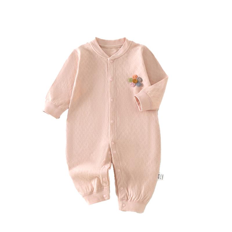 ・カテゴリ: ロンパース、クローリング服・スタイル: スイート・主な素材: 綿・袖丈: 長袖・閉合方式: シングルボタン・厚み: 普通・カラー展開: ピンク、紫、緑、ベージュ、黄・サイズ展開: 59cm、66cm、73cm、80cm、90cm・対象年齢: 新生児(0〜1歳、80cm以下)・対象性別: ユニセックス