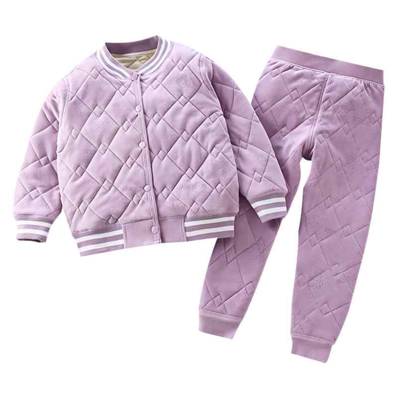 キッズ 男の子 女の子 秋冬 通学用 厚手 キルティング コットン ジャケット Vネック カーディガン 合成..