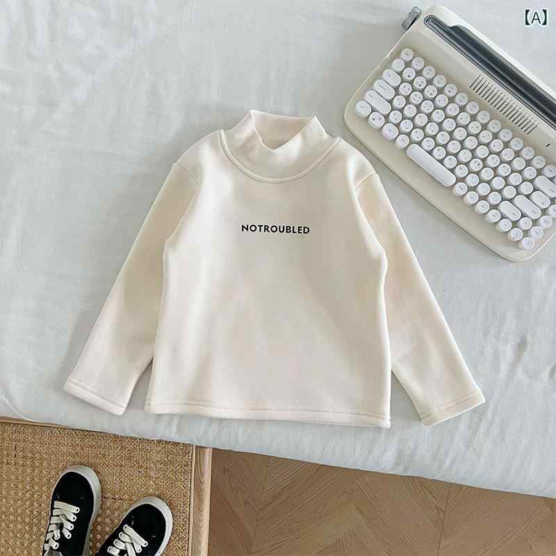 インナーシャツ キッズ 男の子 女の子 秋冬 長袖 ハーフハイネック フリース 韓国 伸縮性 ポリエステル..