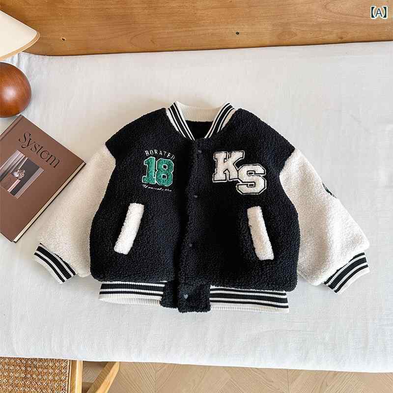 キッズ ジャケット 男の子 女の子 秋冬 切り替え 綿入 野球ジャケット 長袖 立領 厚手 ポリエステル 柔らかい スポーツ ストリート アルファベット柄 かっこいい 合わせやすい アウター トップス 普段使い 軽量 伸縮性(4)
