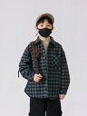 コート 男の子 冬 厚手 綿入 ラペル チェック柄 長袖 ショート丈 韓国 柔らかい 綿混 ポリエステル裏地 シングルブレスト トレンド ストリート カジュアル...