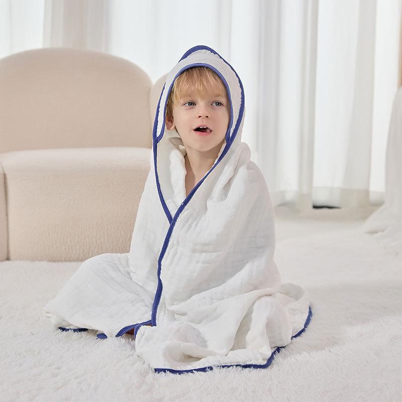 ベビーブランケット 男の子 女の子 新生児用 六層ガーゼ 綿 軽柔 肌触り 透気性 吸湿速乾 包巾 蓋毯 バスタオル 軽量 携帯便利 白 紺 ピンク