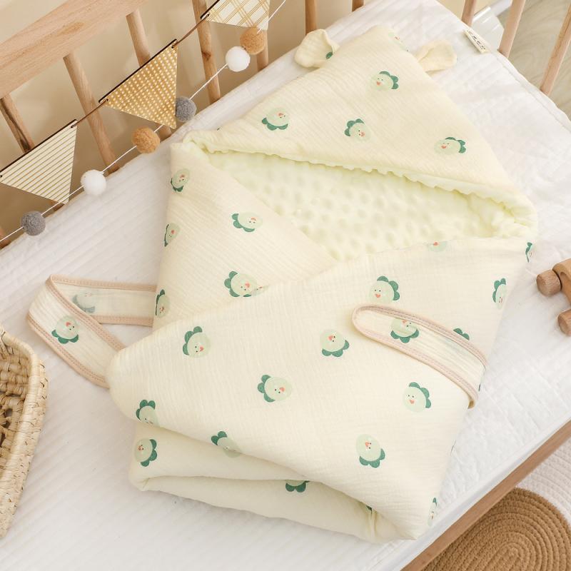 新生児 抱っこ毛布 男の子 女の子 ガーゼ 純綿 填充 カートゥーン柄 春夏 厚手 柔らかい 90x90 ピンク ブラウン