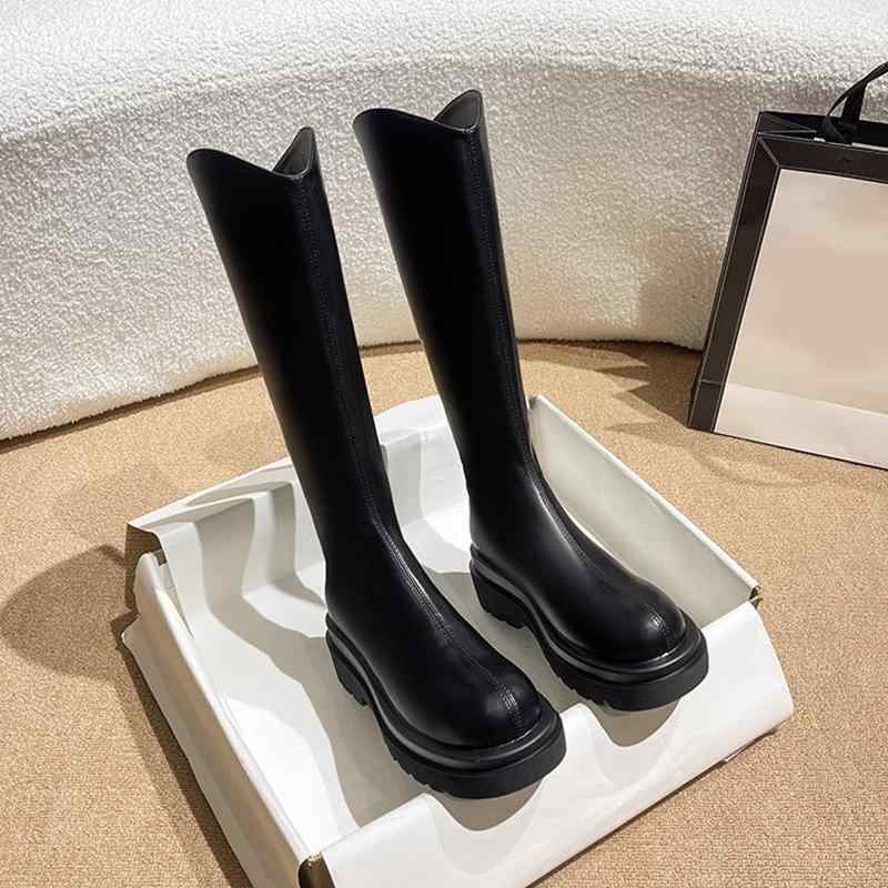 ライダーブーツ レディース 長筒 膝下 ワイドレッグ 太もも対応 丸頭 粗跟 中ヒール 後ろジッパー 合成皮革 クッションソール フリースライニング 暖か 滑り止め 耐久 防水 ブラック ブラウン 秋冬
