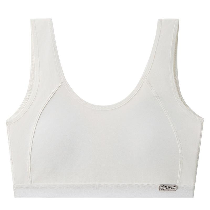 スポーツブラ 少女用 ジュニア 綿素材 薄手 ワイヤーなし 通気性 透け防止 衝撃吸収 発育期 学生向け ..