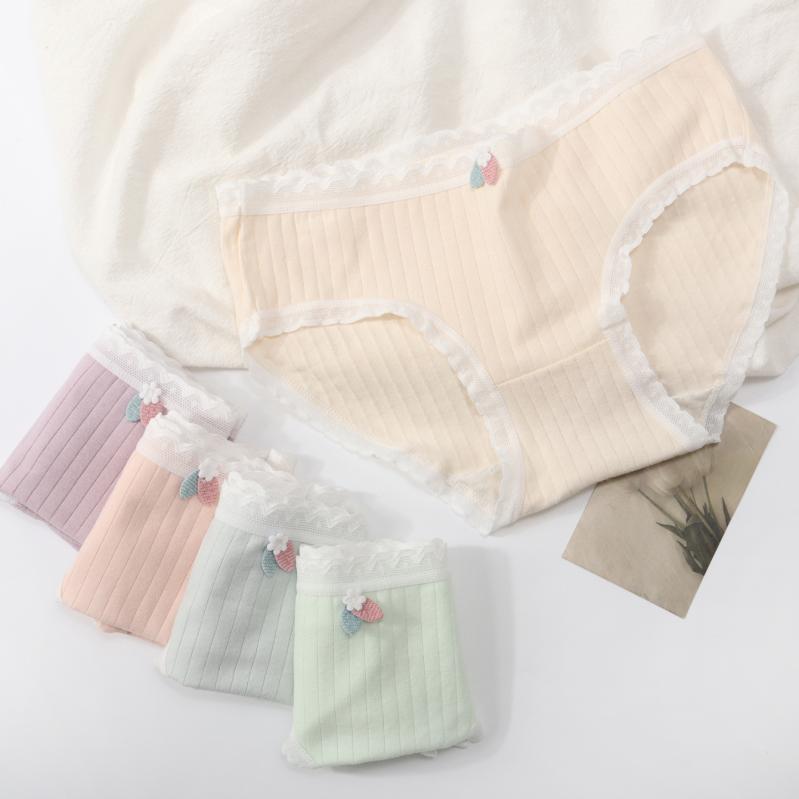 レディース ショーツ 中腰 無痕 綿 クロッチ 透気 快適 花柄 緑 ピンク 紫 少女 セクシー かわいい オ..