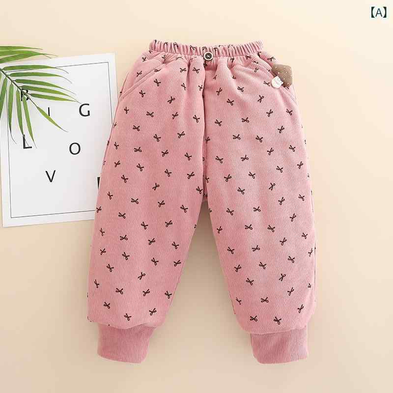 キッズ ロングパンツ 男の子 女の子 綿素材 厚手フリース 秋冬 暖か カジュアル 柔らかい 中腰 カート..