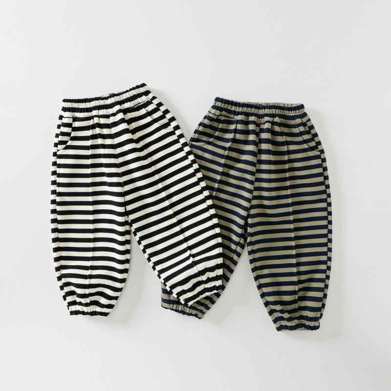 ベビー 男の子 女の子 秋冬 厚手 フリース コットン ニット ロングパンツ カジュアル ストライプ パタ..