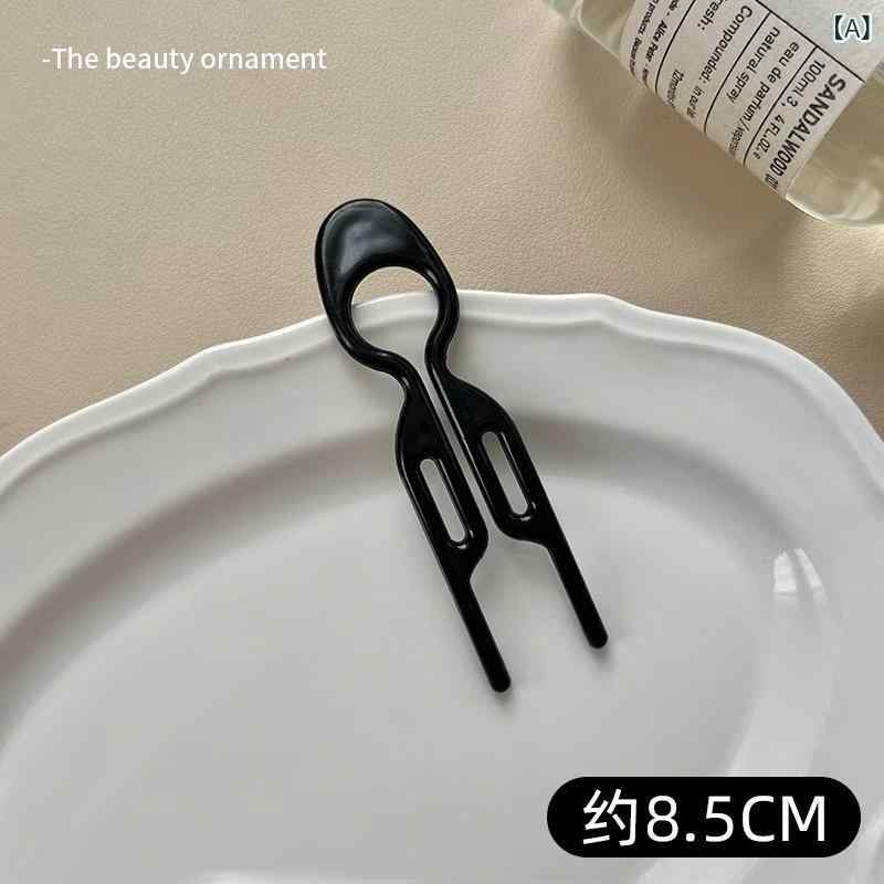 ヘアアクセサリー レディース かんざし レトロ ヒョウ柄 小魚 U型 ヘアピン 多機能 シンプル おしゃれ 後頭部 丸め髪 アップ 日韓スタイル 春 レジン素材...