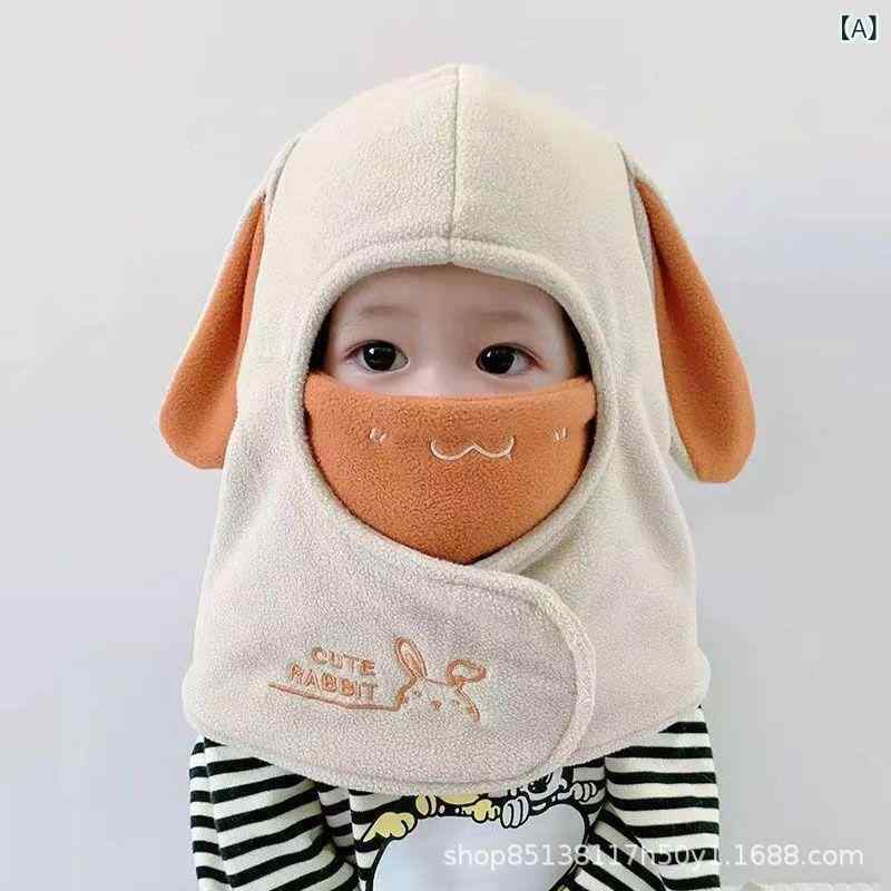 耳当て帽子 男の子 女の子 秋冬 ベビー キッズ 保温 防風 ネックウォーマー マスク ショール 一体型 フ..